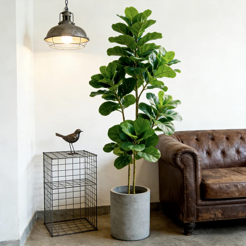 Ficus Lyrata Tree - 64/122cm Yapay Fiddle Fig Ağacı Sahte