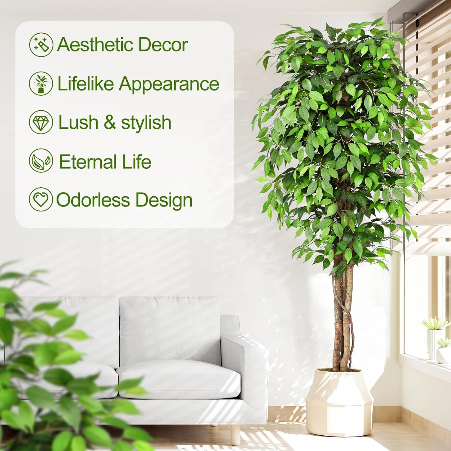 Gerçekçi Yapay Ficus Ağacı, Do - Ficus Lyrata Tree incelemesi ve fiyatı